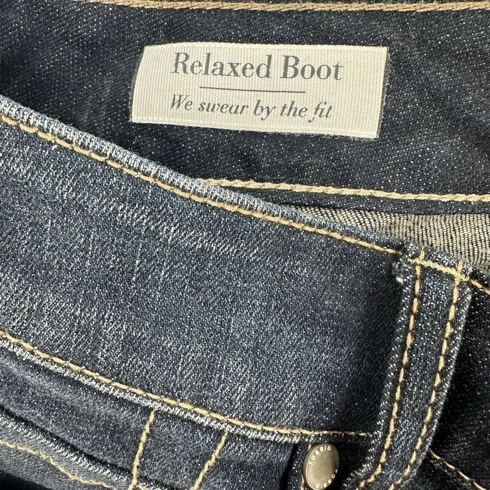 Torrid Size 16R Relaxed Boot Jeans Dark Wash Blue Denim Mid Rise Plus Whiskered